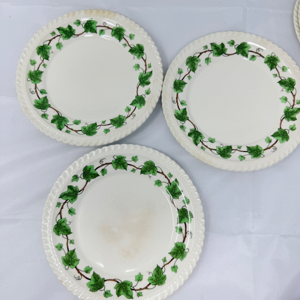 Harker Pottery Royal Gadroon Mixed Plate Lot 8pc Grape‎ Ivy Scalloped 9.25in USA